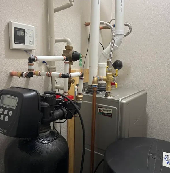 Tankless water heater and water softener system installed in St George area home