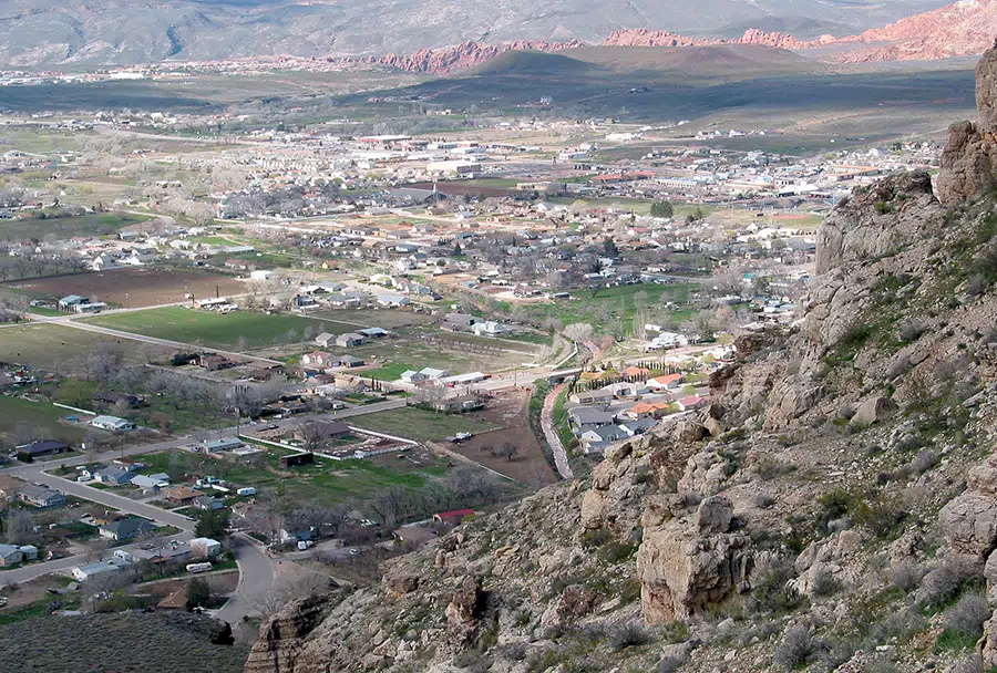 overlooking Hurricane, Utah, from the Hurricane Cliffs